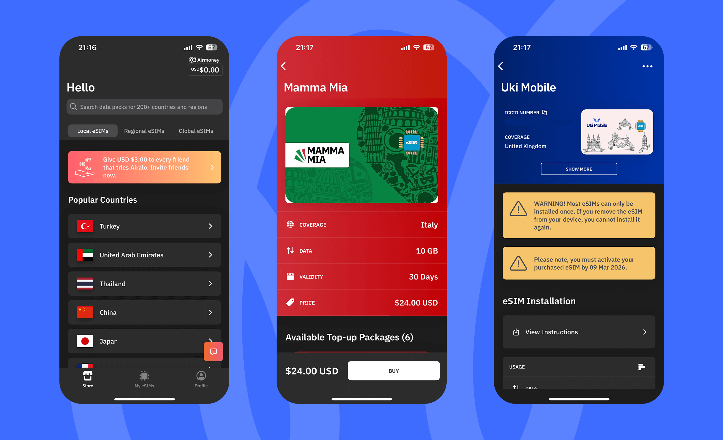 Airalo app - eSIM for travellers