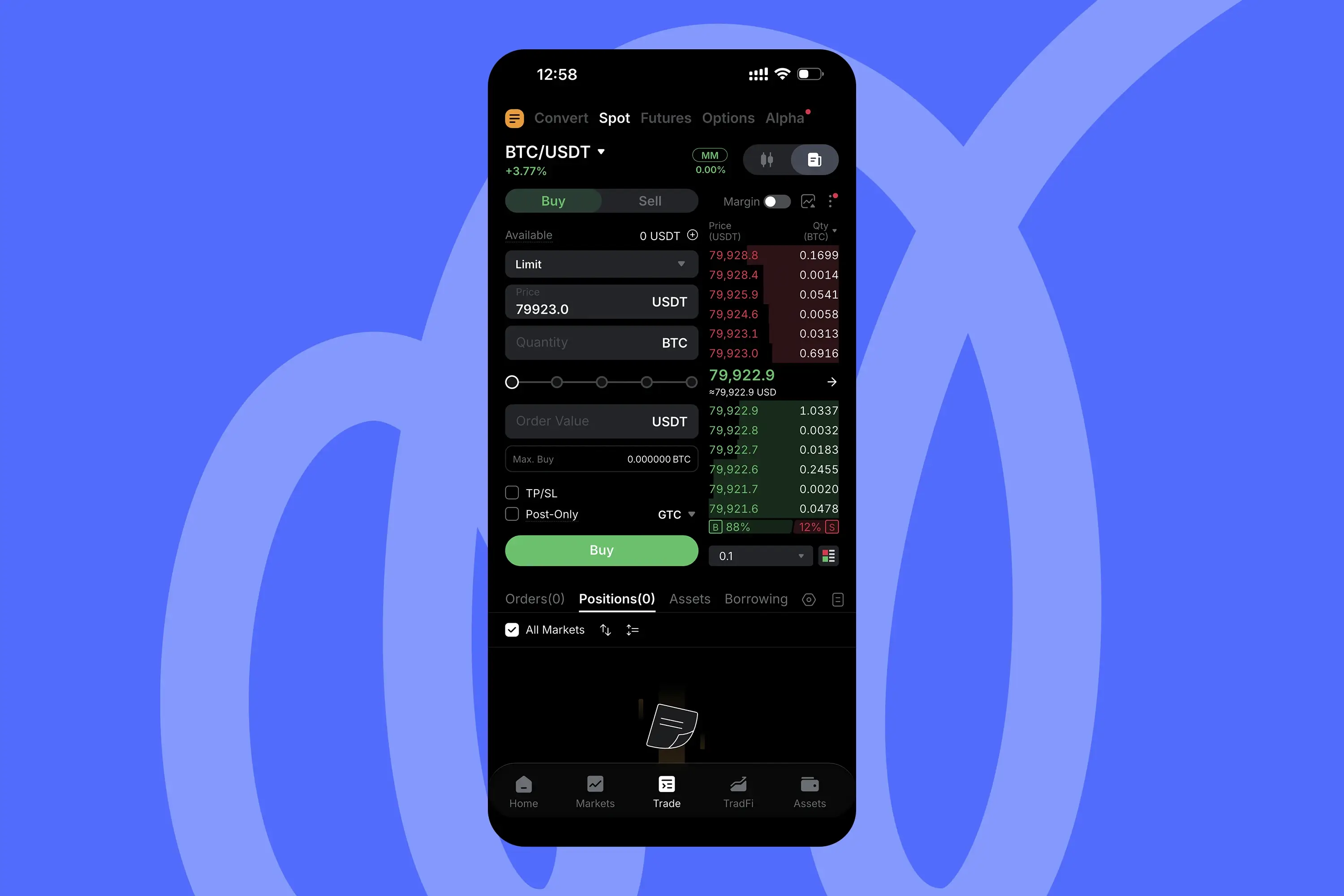 Buying Bitcoin in the Bybit App